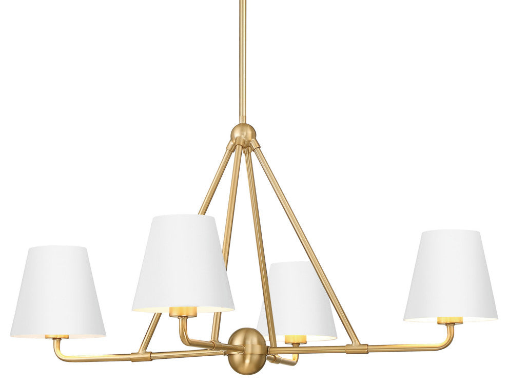 Crystorama Lighting Group XAV-B9304 Xavier 4 Light 32"W - Vibrant Gold / White