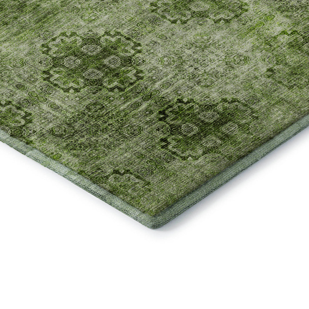 Premium Machine Washable Mayfield AMF557 Olive 10' x 14' Rug