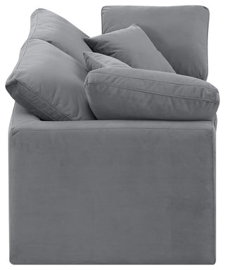 Indulge Upholstered Modular Sofa, Grey, 2-Piece: 2 Corner Chair, Down Stuffed Velvet