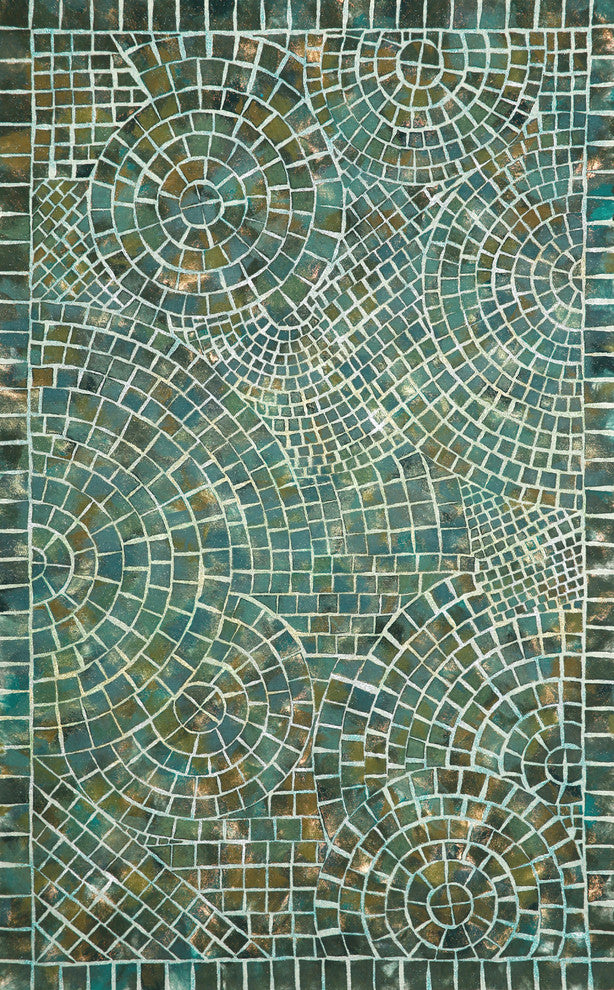 Visions V Arch Tile Indoor/Outdoor Rug Lapis 5'x8'