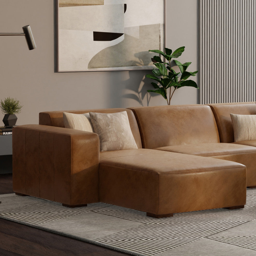 Rex Left Chaise Sofa Module in Genuine Leather