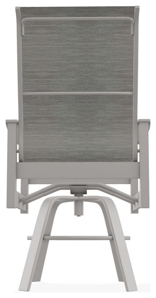 Leeward Sling Balcony Height Outdoor Swivel Armchair, Sicily/Warm Gray