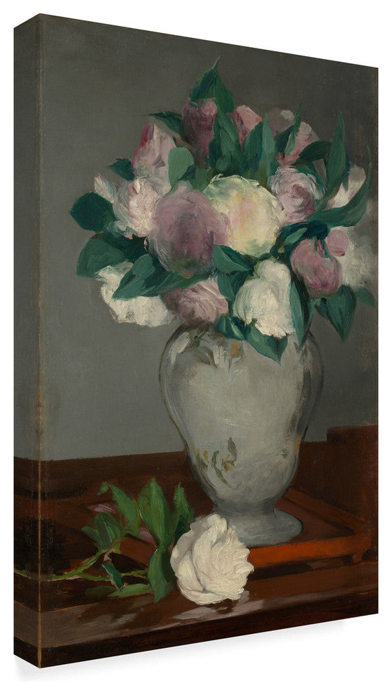 Edouard Manet 'Peonies' Canvas Art, 24"x16"