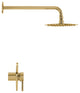 Ivy Single Handle 1 Spray 8" Wall Mounted Fixed Shower Head, Brushed Gold