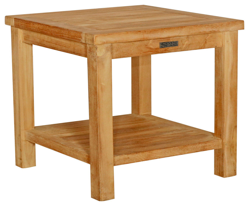 Teak Wood Bermuda Bathroom Shower Stool, Large