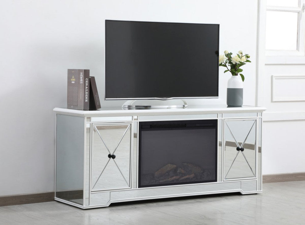 Elegant MF60160AW-F1 Modern 60" Mirrored Tv Stand