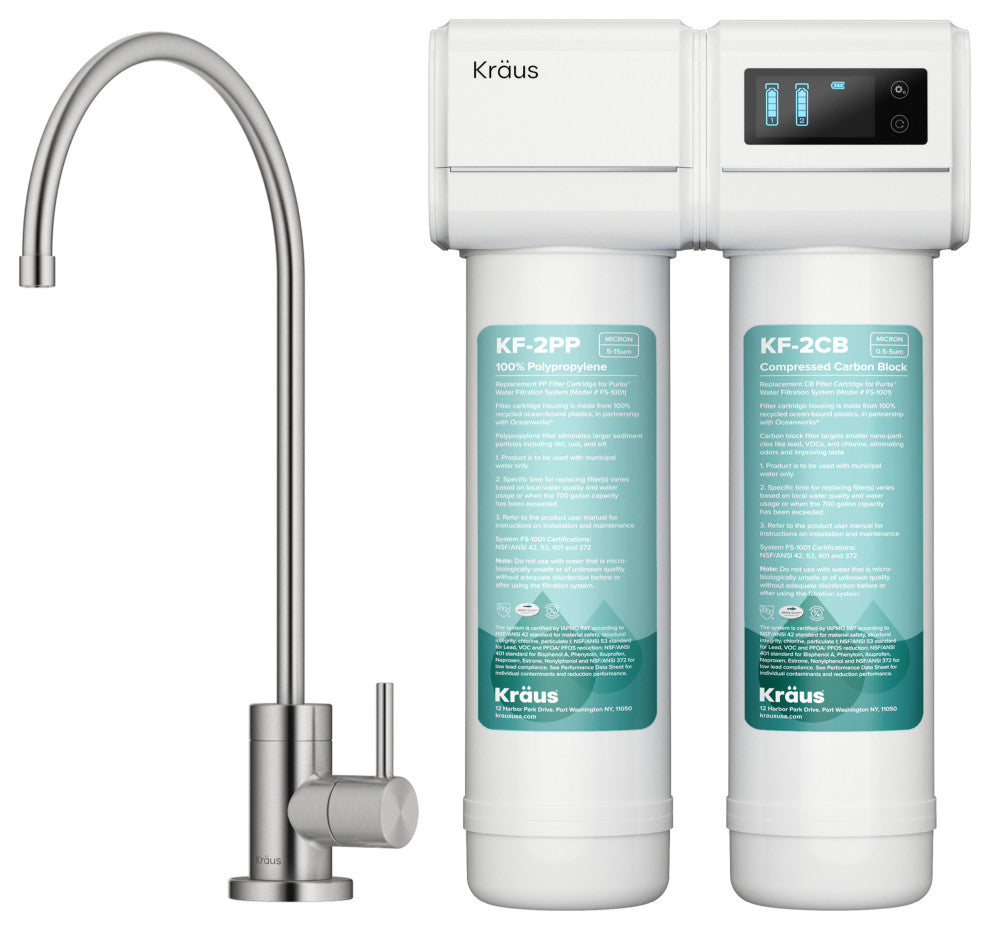 KRAUS Purita 2-Stage Filtration System w/ Drinking Water Filter Faucet SFS