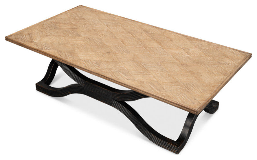 Wavy Coffee Table Antique Black