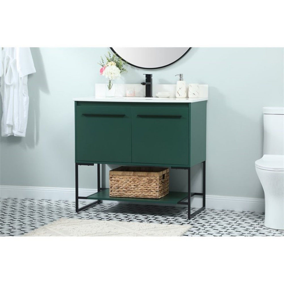 Elegant Decor Sloane Bathroom Vanity Green
