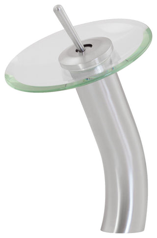 Topia Single Lever Waterfall Vessel Faucet, Brushed Nickel