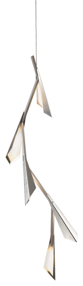 Quill Vertical LED Pendant, Sterling Finish, Sterling Shade