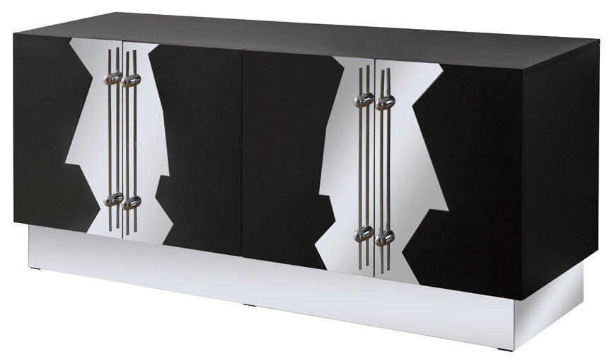 Callista Sideboard, Black and Silver