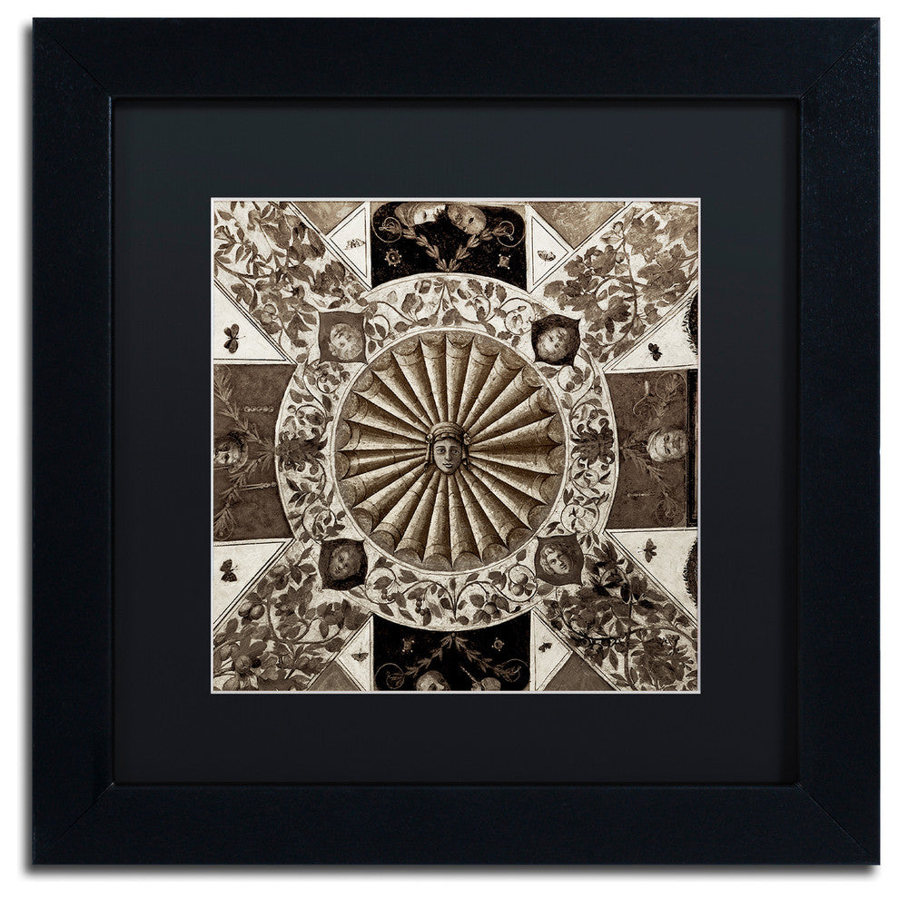 Alan Blaustein ''Giardini Italiano VII'' Art, Black Frame, Black Mat, 11x11