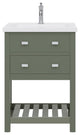 Viola 24" Integrated Ceramic Sink Top Vanity, Glacial Green, Vanity With Faucet