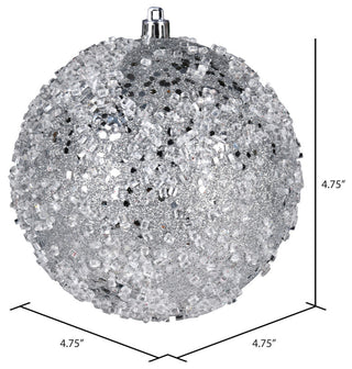 4.75" Silver Glitter Hail Ball 4/Bag