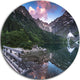 Wooden Foot Bridge Over Lake, Landscape Disc Metal Artwork, 23"