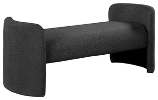Peyton Boucle Fabric Upholstered Bench, Black