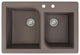 Radius 33" silQ Granite Double Bowl Kitchen Sink with 2 Holes in Espresso