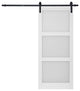 3-Panel Frosted Glass Barn Door Sliding Door with Hardware Kit, 30"w X 84"h