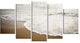 "Close-up Waves in Mediterranean Sea" Seascape Wall Art", 5 Panels, 60"x32"