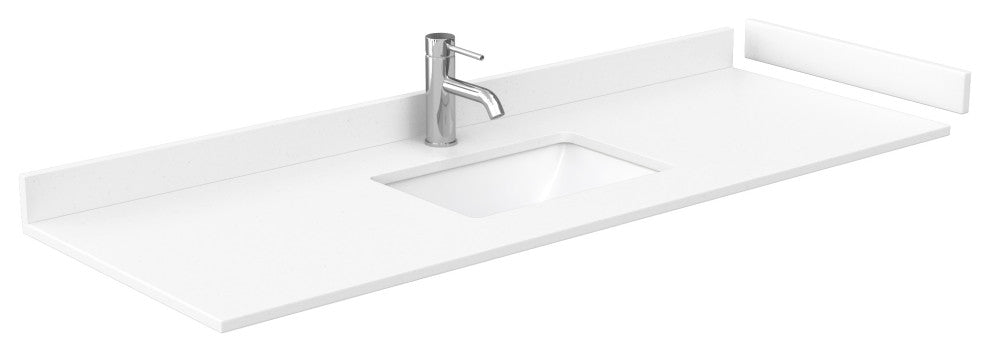 Strada 60" Single Vanity, Cultured Top, Nickel Trim