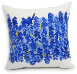 Flower Bell Bunch Decorative Floral Throw Pillow, Blue, 20"