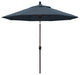 9' Bronze Push-Button Tilt Crank Aluminum Umbrella, Sapphire Pacifica