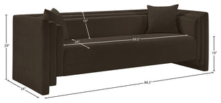 Everett Upholstered Sofa, Brown, Chenille Fabric