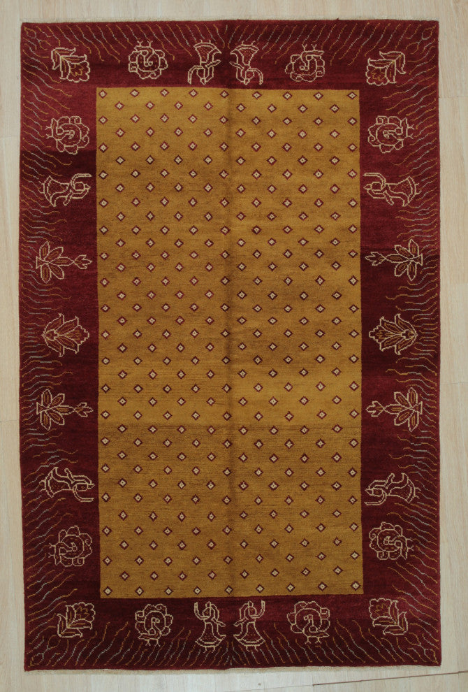 Yellow Transitional All Over Ningxia Area Rug