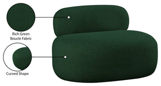 Venti Black Boucle Fabric Upholstered Set, Green, Chair