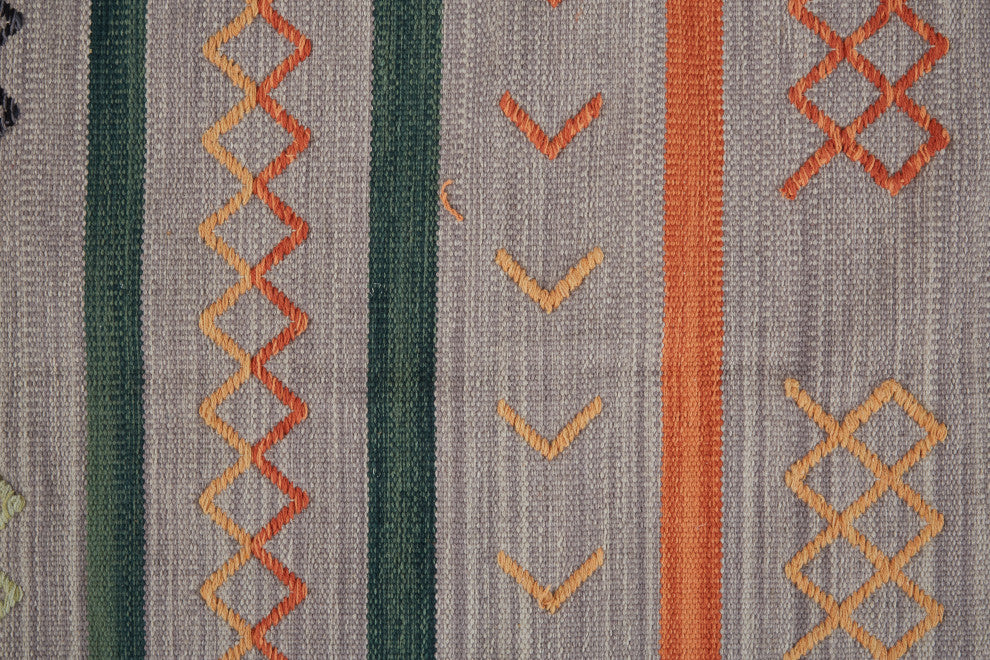 Weave & Wander Amara Southwestern Serape Style Rug, Gray/Orange, 8'x10'