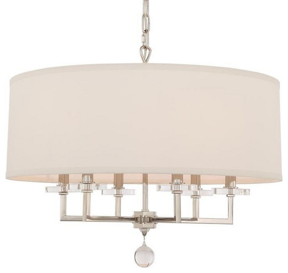 CRYSTORAMA 8116-PN Paxton 6 Light Polished Nickel Chandelier