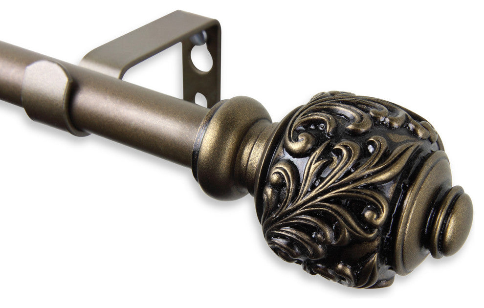 Tilly Curtain Rod, Antique Brass, 48-84"