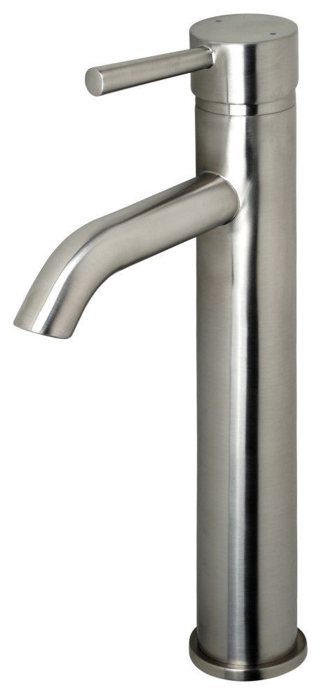 Luxier BSH03-T Single Hole Vessel Bathroom Faucet with Drain, Brushed Nickel
