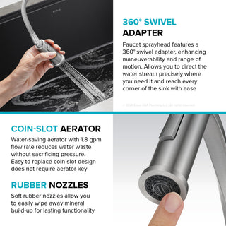 KRAUS Torak Commercial Style 2-Function 1-Handle Pull Down Kitchen Faucet SFS