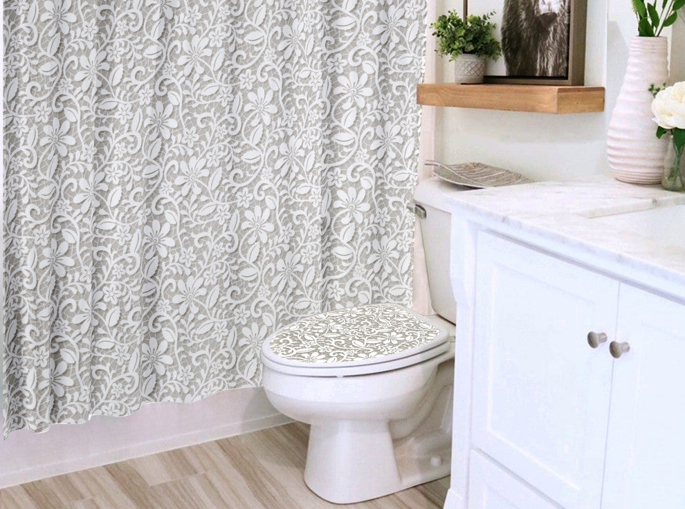 Vintage Lovely Lace Designer Shower Curtain, 72" x 72"