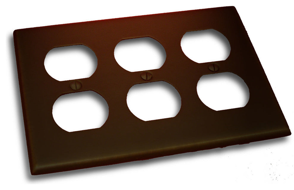 Triple Receptacle Outlet Plate, Venetian Bronze