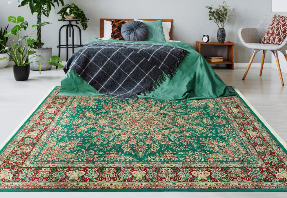 Pak-Persian Corrine Green/Red Rug, 8'2x10'0
