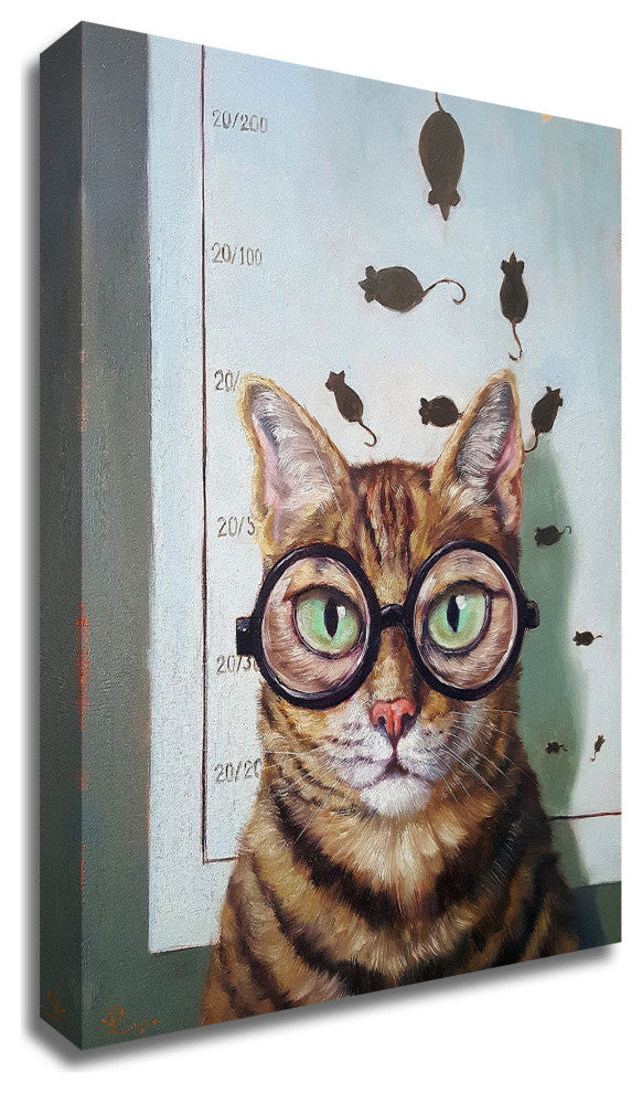 "Feline Eye Exam" by Lucia Heffernan, Print on Canvas, 24"x30"