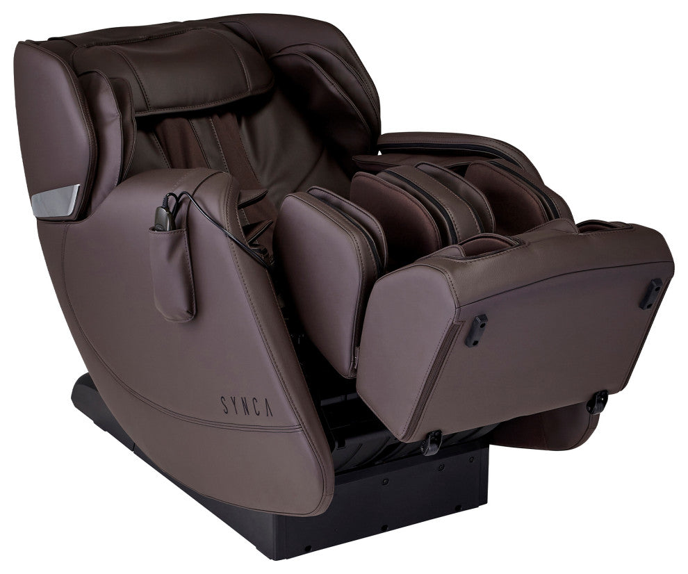 Hisho SL Track Heated Deluxe Zero Gravity Massage Chair, Brown