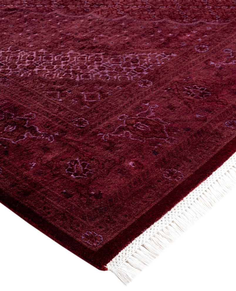 Overdyed One-of-a-Kind Hand-Knotted Area Rug Pink, 6' 1" x 9' 4"