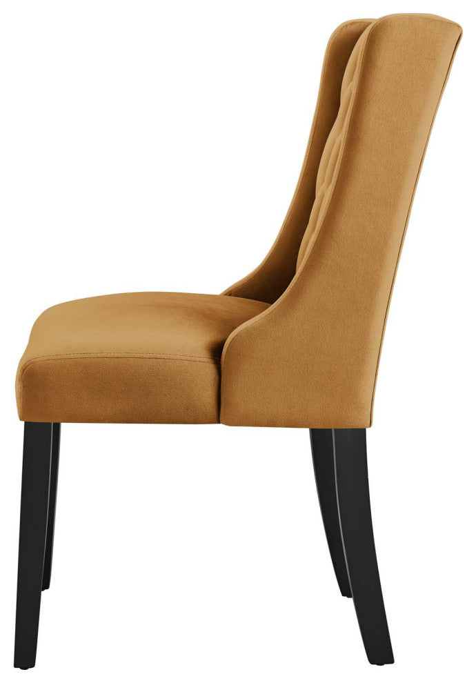 Side Dining Chair, Set of 2, Brown, Velvet, Modern, Cafe Bistro Hospitality