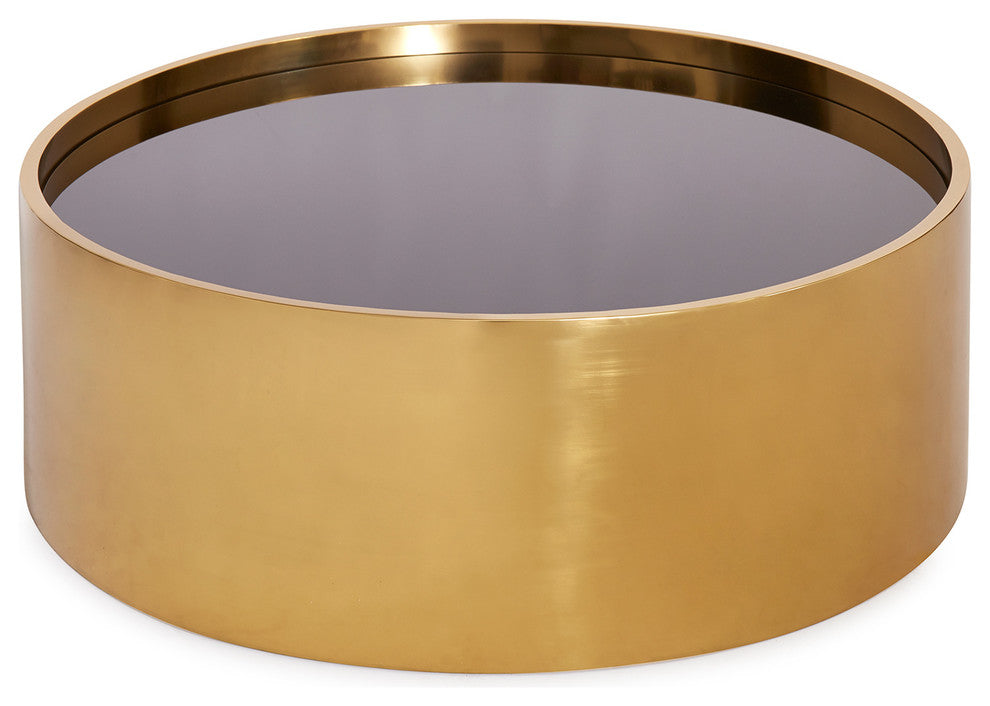 Alphaville Cocktail Table, Honed Brass