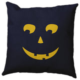Halloween Jack-O-Lantern Right Accent Pillow, Navy, 16"x16"
