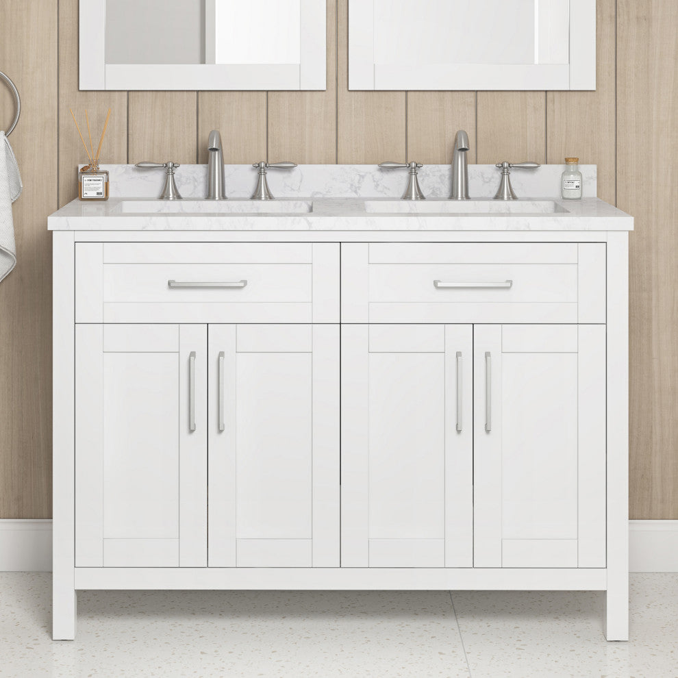 OVE Decors Tahoe 48" Double Sink Bathroom Vanity, White