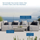 Lounge Sectional Sofa Set, Fabric, Gray, Modern, Outdoor Patio Cafe Bistro
