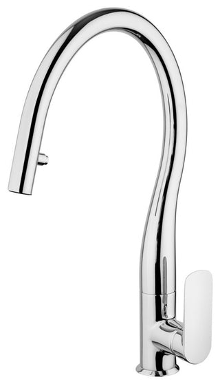 LaToscana Swan Single Handle Pull-Down Spray Kitchen Faucet, Chrome