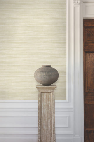 Brushed Linen Ivory Wallpaper