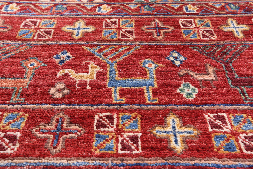 Runner Tribal Persian Gabbeh Hand-Knotted Rug 2' 7" X 9' 4" Q5394