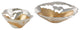 Ambrosia Scandinavian Distressed Metal Decorative Bowls, 2-Piece Set, Gold